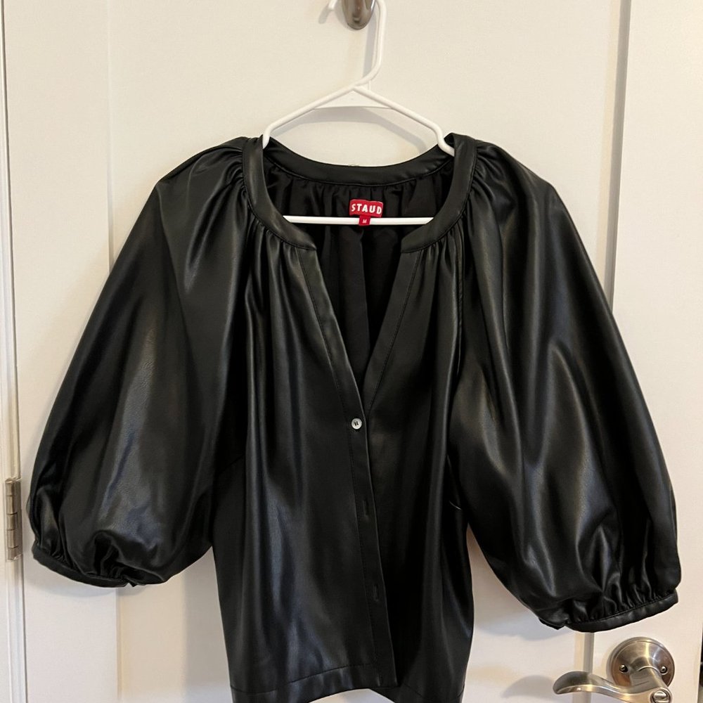 NWOT STAUD Leather Top